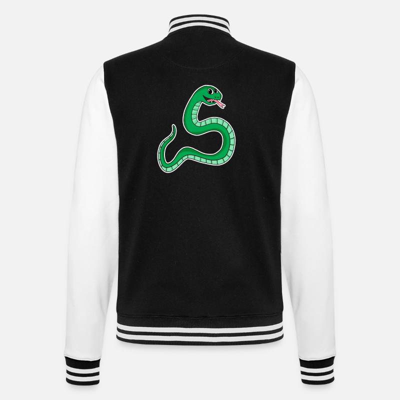 Serpent - Serpent vert - Veste Teddy - noir/blanc