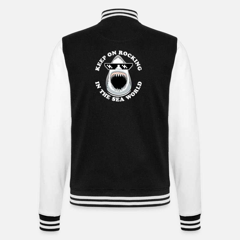 Requin Avec Lunettes De Soleil - Veste Teddy - noir/blanc