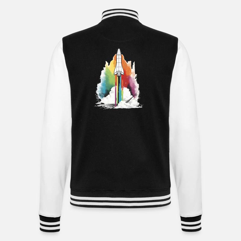 Fusée arc-en-ciel - Veste Teddy - noir/blanc