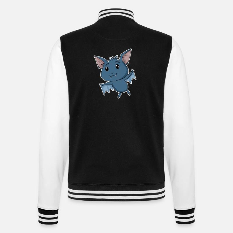 Fledermaus - College-Sweatjacke - Schwarz/Weiß