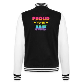 LGBTQ+ Fierté d’être moi - Mois de la fierté - Veste Teddy - noir/blanc - Dos - Marisol (170cm)