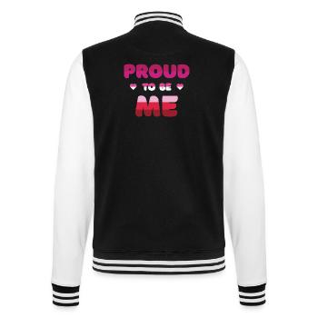 Fierté lesbienne d’être moi - Mois de la fierté - Veste Teddy - noir/blanc - Dos - Marisol (170cm)