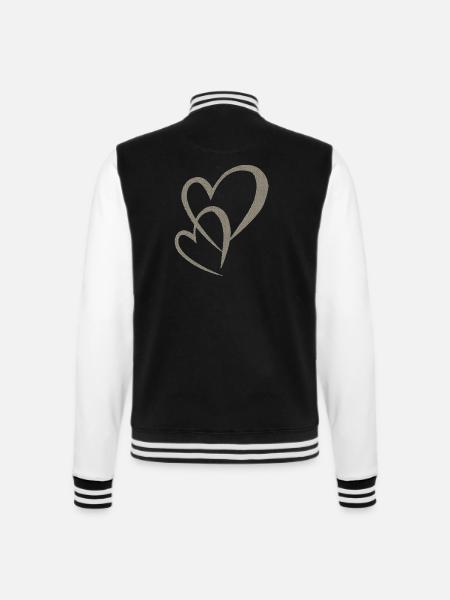 Hearts double tissue - College Sweat Jacket - black/white