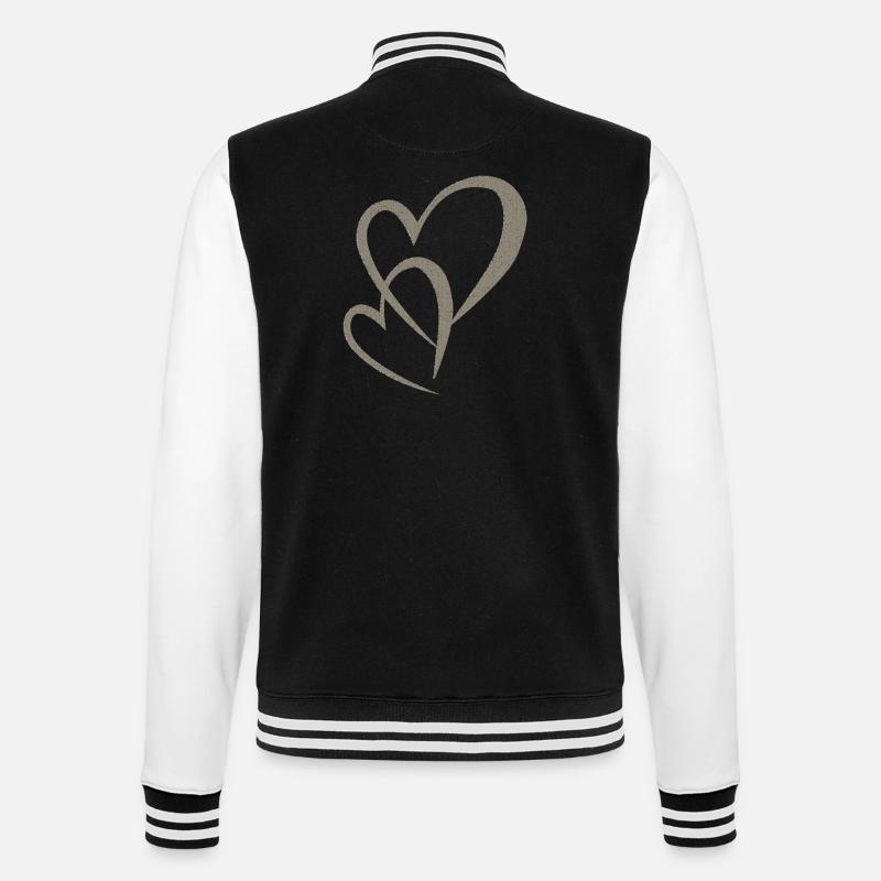 Hearts double tissue - College Sweat Jacket - black/white