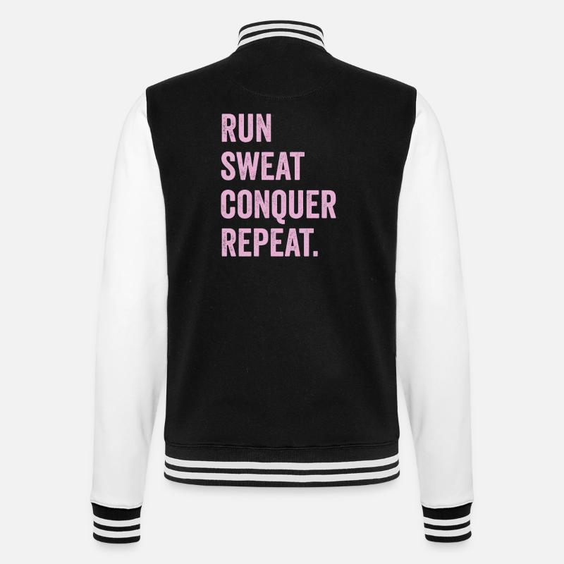Courir. Sueur. Conquérir. Répéter. - Veste Teddy - noir/blanc