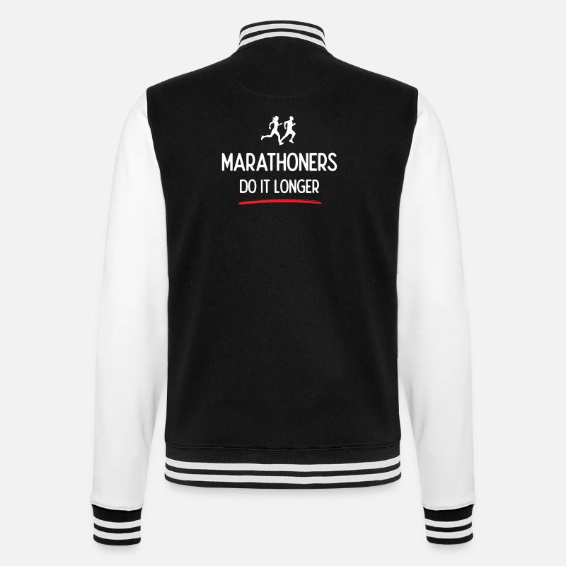 Marathoners Do It Longer - College Sweat Jacket - black/white