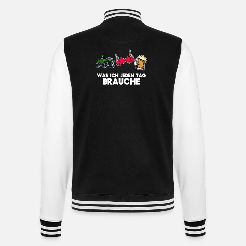 Landwirtschaft Ackerbau Bauer Traktor Statement - College-Sweatjacke - Schwarz/Weiß