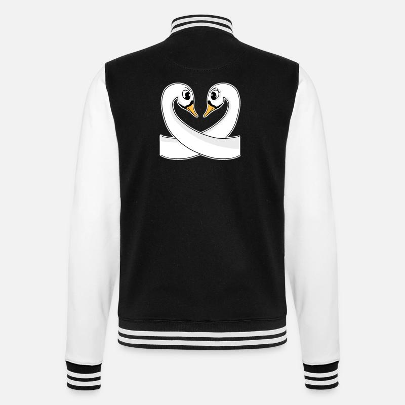 Two swans - College Sweat Jacket - black/white
