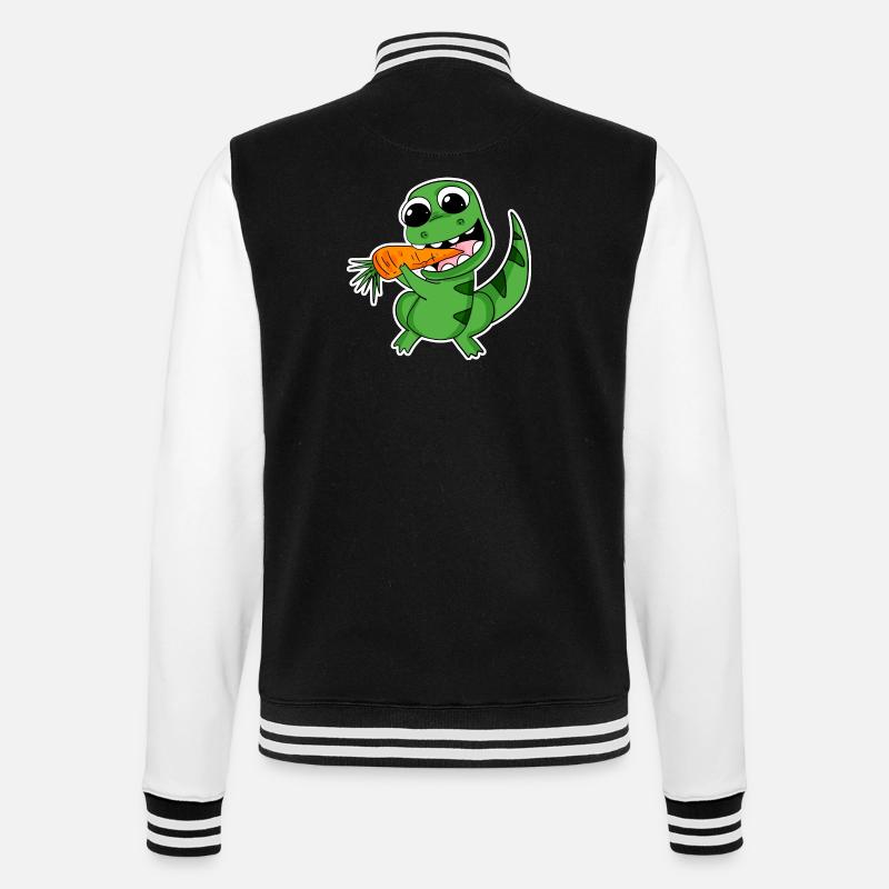 Dino eats carrot - College Sweat Jacket - black/white