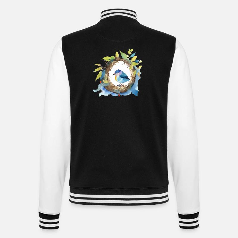 Vogel - College-Sweatjacke - Schwarz/Weiß