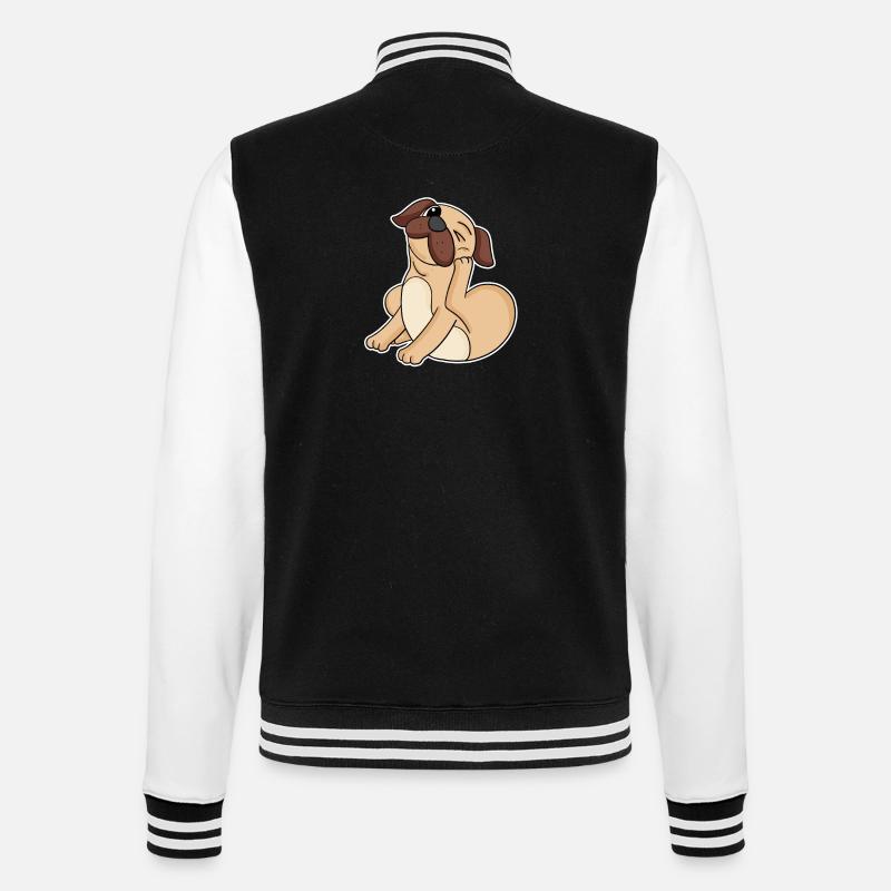 Mops Hunderasse Hund Hunde - College-Sweatjacke - Schwarz/Weiß