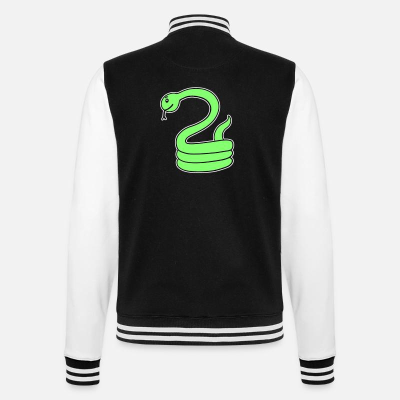 Serpent - Serpent vert - Veste Teddy - noir/blanc