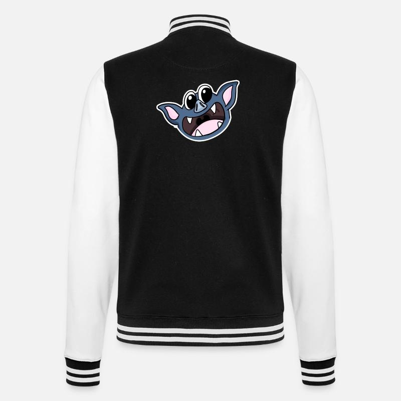 Fledermaus Kopf - College-Sweatjacke - Schwarz/Weiß
