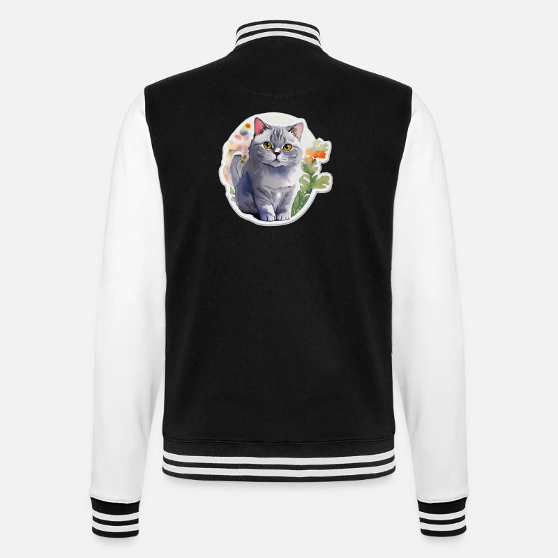 Britisch Kurzhaar - College-Sweatjacke - Schwarz/Weiß