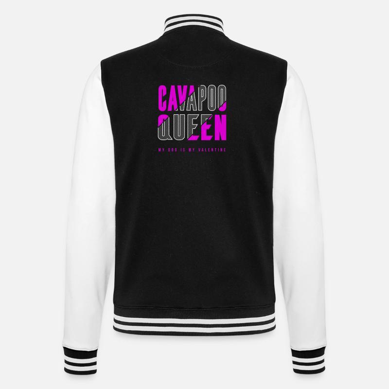 Cavapoo Queen - College Sweat Jacket - black/white