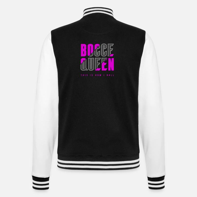 Bocce Königin - College-Sweatjacke - Schwarz/Weiß