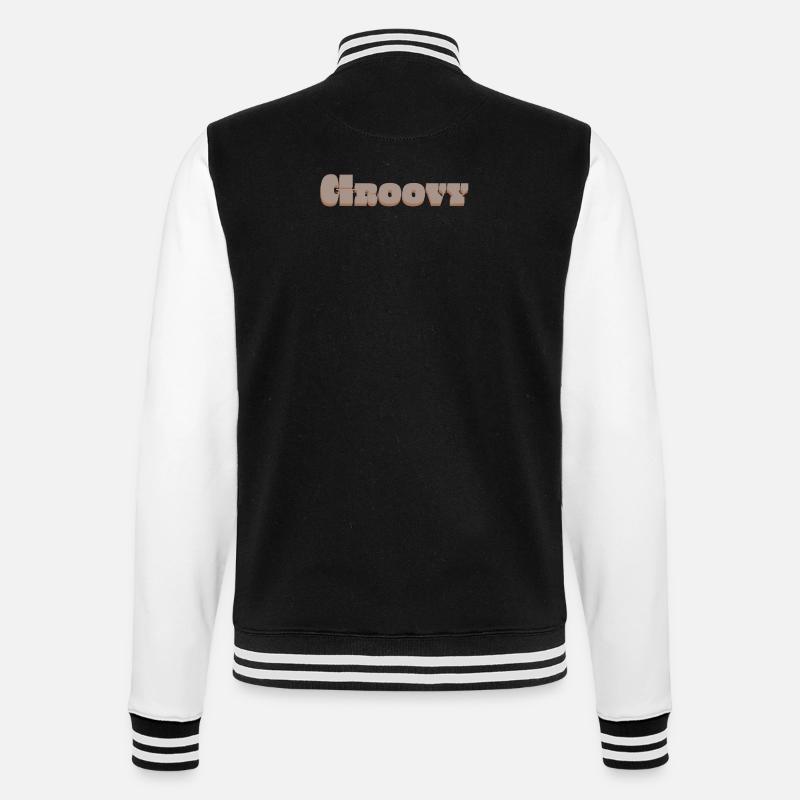 Groovig - College-Sweatjacke - Schwarz/Weiß