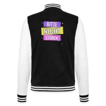 Bitte Nicht Stören - College-Sweatjacke - Schwarz/Weiß - Hinten - Marisol (170cm)