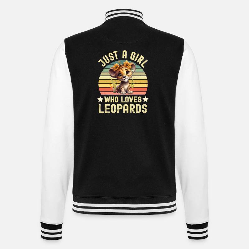 Leopard - College Sweat Jacket - black/white