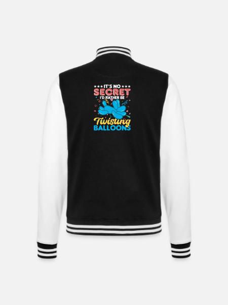 Balloon Twisting Design - College Sweat Jacket - black/white