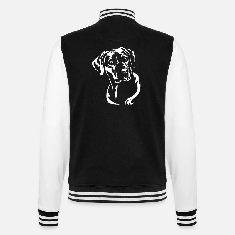 Rhodesian Ridgeback Kopf "Black Edition" - College-Sweatjacke - Schwarz/Weiß