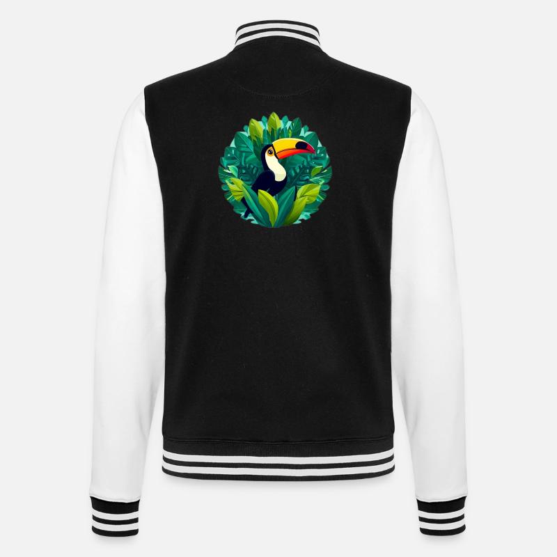 Tukan - College-Sweatjacke - Schwarz/Weiß