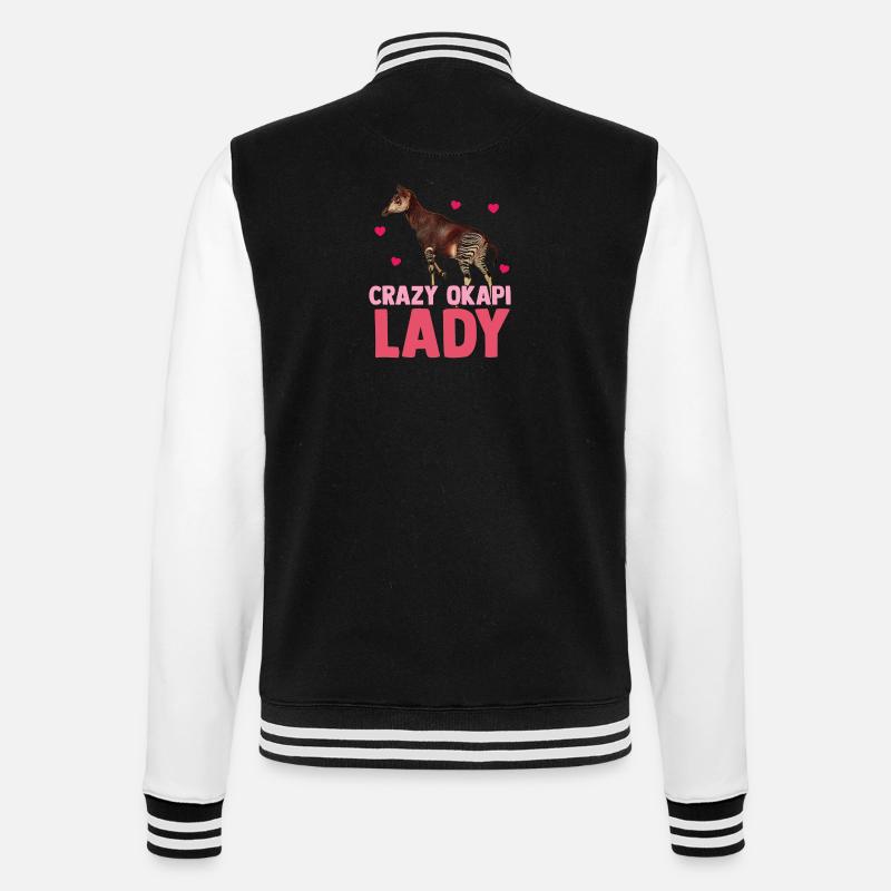 Im Herzen des Waldes Okapi - College-Sweatjacke - Schwarz/Weiß