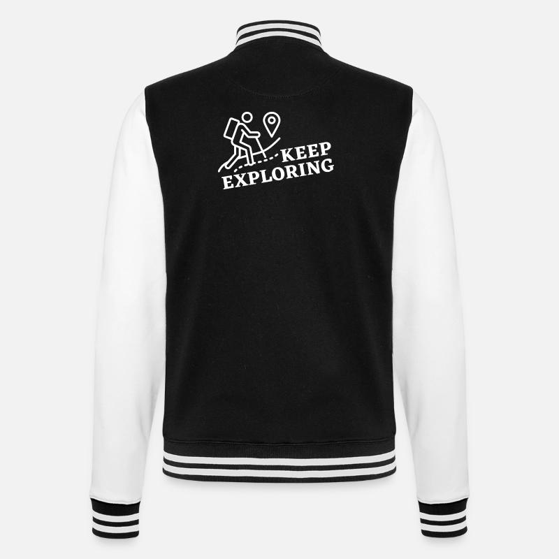 Keep Exploring - College Sweat Jacket - black/white