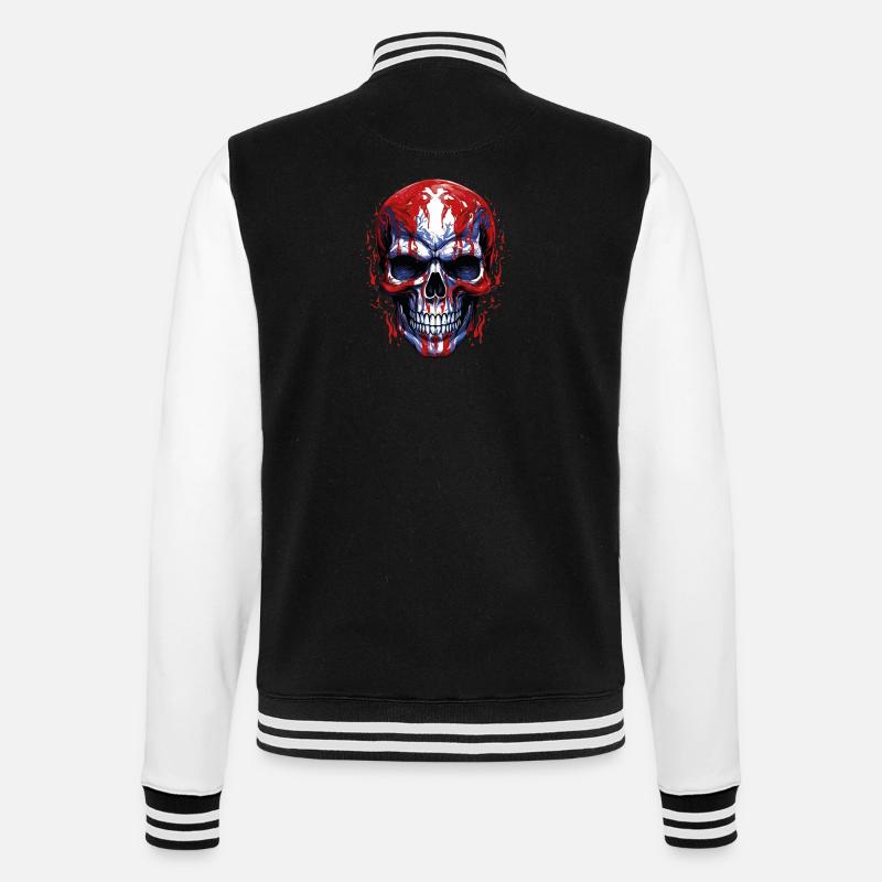 Flaggen Skull Grafik - College-Sweatjacke - Schwarz/Weiß