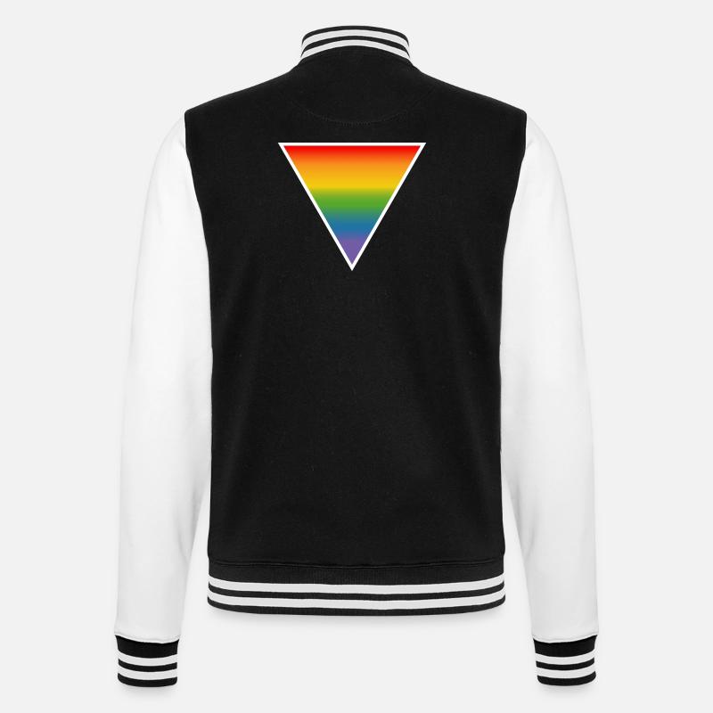 Regenbogen LGBTQIA triangle white - College-Sweatjacke - Schwarz/Weiß