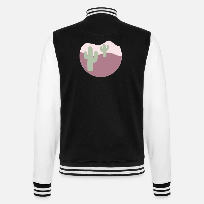 Désert avec des cactus - Veste Teddy - noir/blanc
