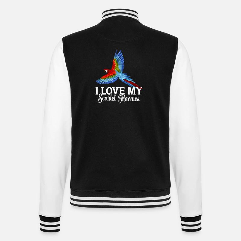 J'adore mes aras écarlates - Veste Teddy - noir/blanc