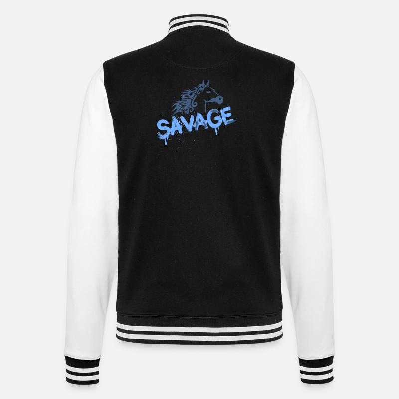 Conception de graffiti de cheval sauvage - Veste Teddy - noir/blanc