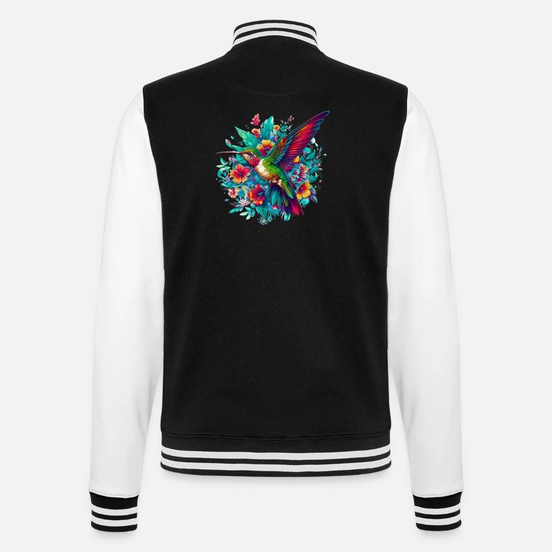 Kolibri - College-Sweatjacke - Schwarz/Weiß