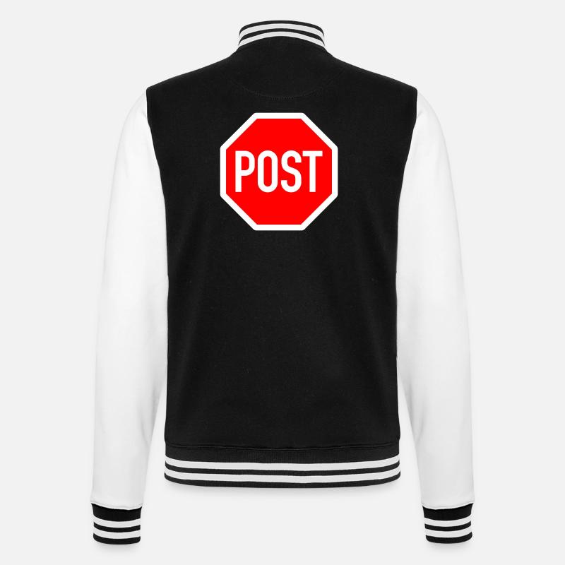 post oder stop? - College-Sweatjacke - Schwarz/Weiß