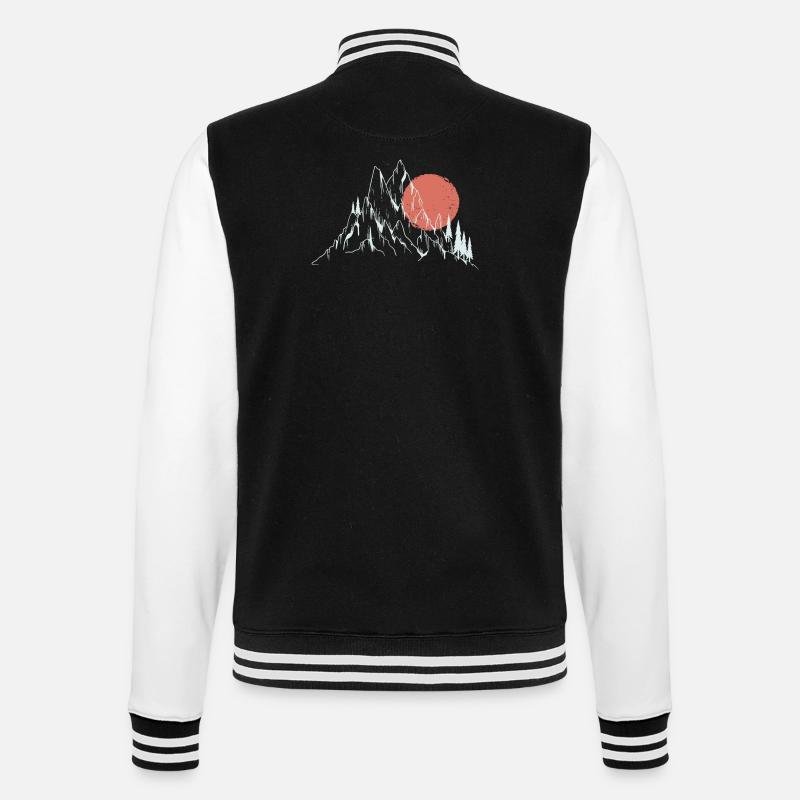 Soleil pourpre sur les sommets alpins - Veste Teddy - noir/blanc