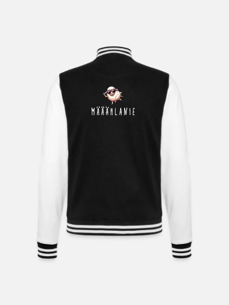 mählanie melanie schaf geschenk meli - College-Sweatjacke - Schwarz/Weiß