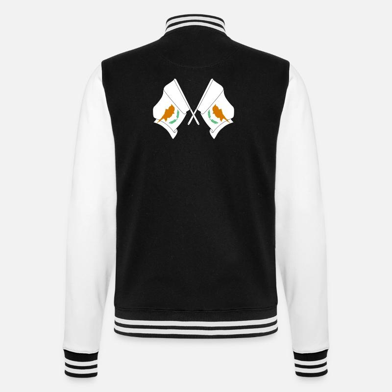 Zwei Flaggen Zypern - College-Sweatjacke - Schwarz/Weiß