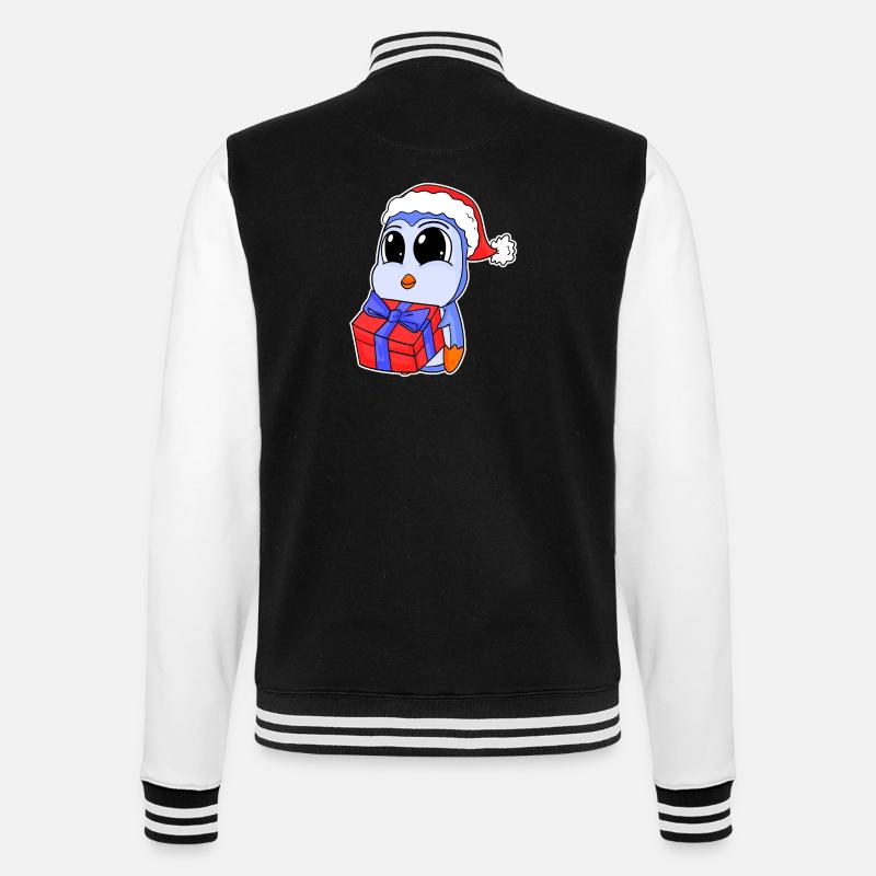 Bébé pingouin Noël - Veste Teddy - noir/blanc