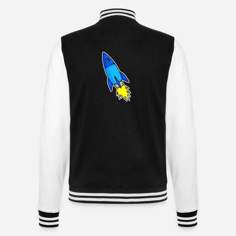 Blaue Rakete - College-Sweatjacke - Schwarz/Weiß