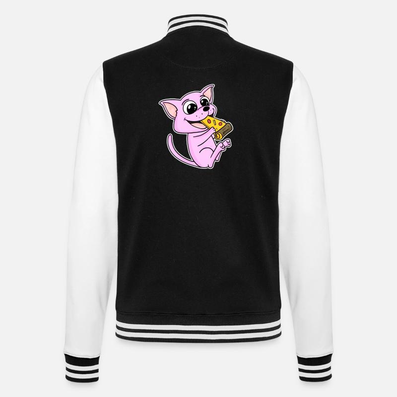 Pizza au chat Sphynx - Veste Teddy - noir/blanc