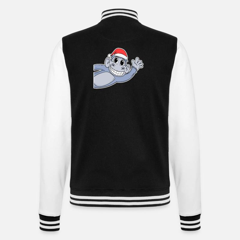 Noël singe - Veste Teddy - noir/blanc