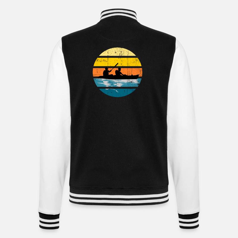 Kayak Duo Sunset Silhouette Circle - College Sweat Jacket - black/white