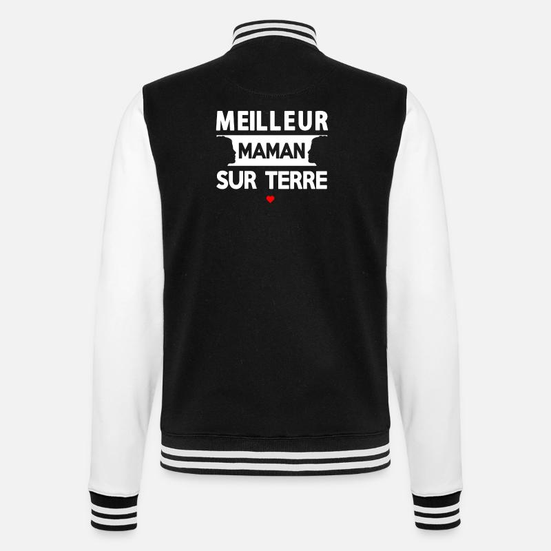 Zitat der Mutter auf der Erde - College-Sweatjacke - Schwarz/Weiß