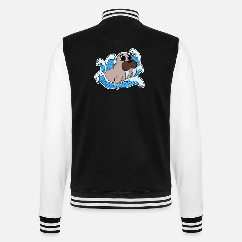 Sceau de morse - Veste Teddy - noir/blanc