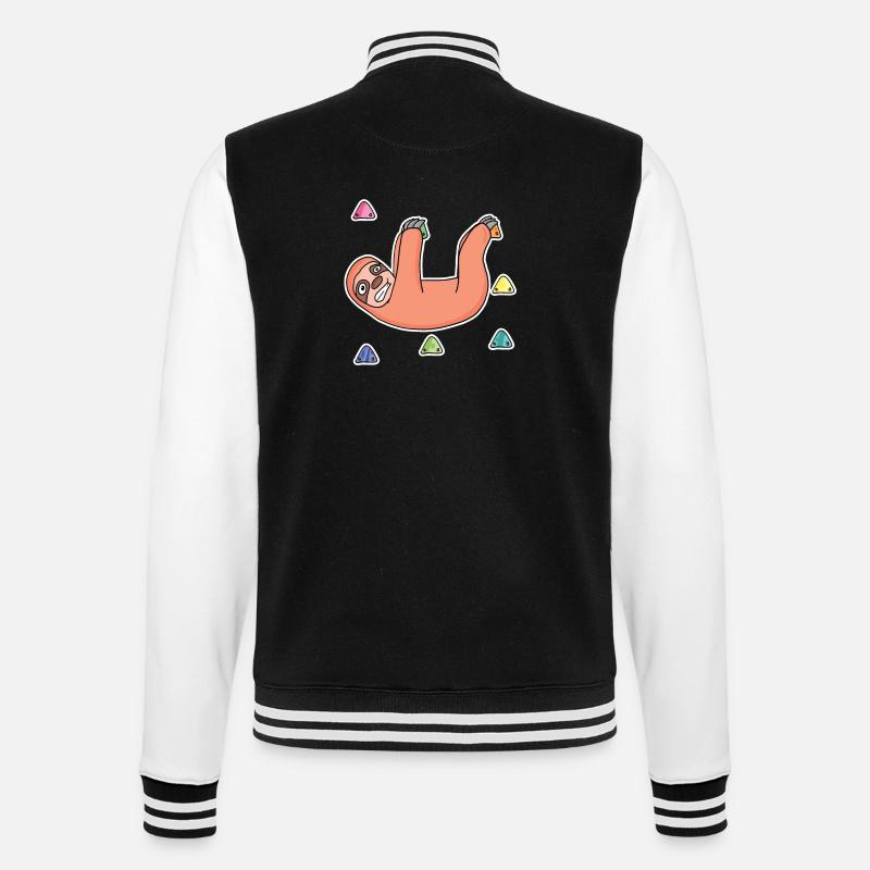Sloth, Rock Climbing, Rock Climbing - College Sweat Jacket - black/white