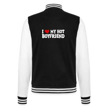 I Love My Hot Boyfriend - College-Sweatjacke - Schwarz/Weiß - Hinten - Marisol (170cm)
