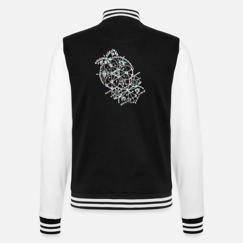 Anaglyph Geometric Orbit - College Sweat Jacket - black/white