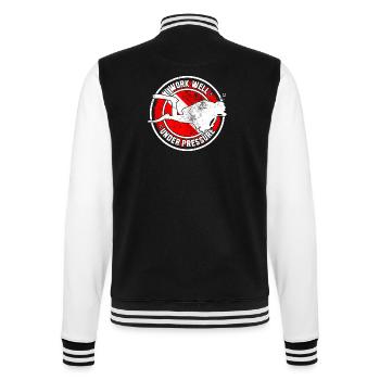 Under Pressure Bull Roundel - College Sweat Jacket - black/white - Back - Marisol (170cm)