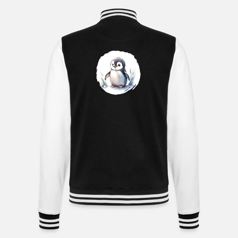 Aquarelle de pingouin - Veste Teddy - noir/blanc
